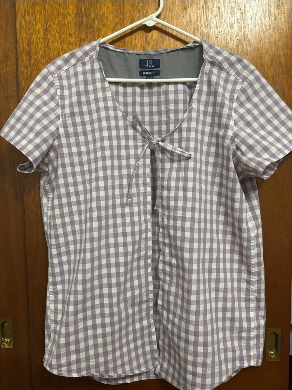Lavender & White Gingham Tie Tunic